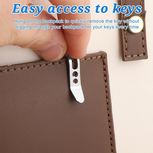 Tweruna 5 Pack Deep Carry Pocket Clip with Keychain, Heavy Duty Stainless Steel Multi-purpose Belt Clip, Portable Suspension Keychain Pocket Clips