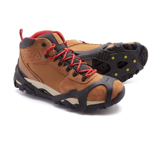 ICETRAX V3 Tungsten Crampons, Ice Cleats for Snow and Ice, Non-Slip Shoe Grippers with Reflective Heel S/M (Men: 5-9/ Women: 6.5-10.5)