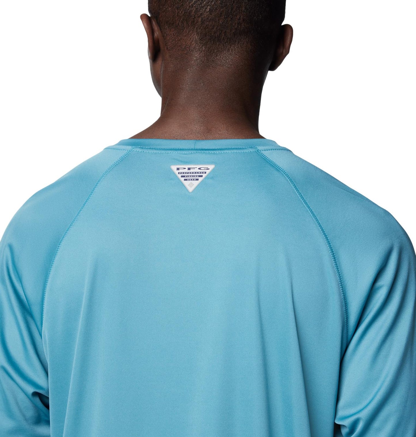 Columbia Men's Terminal Tackle Long Sleeve Fishing Shirt, Canyon Blue/ICY Morn Logo, 6X