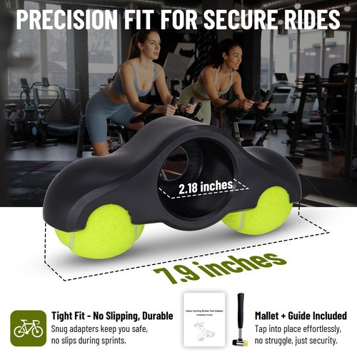 4 Pack Rocker Feet Adapters for Indoor Bike Cycling with Tennis Balls, Thick Injection-Molded Accessory for Bicycle Smart Trainers to Makes Your Indoor Riding More Comfortable (Adapters - 9 Balls)