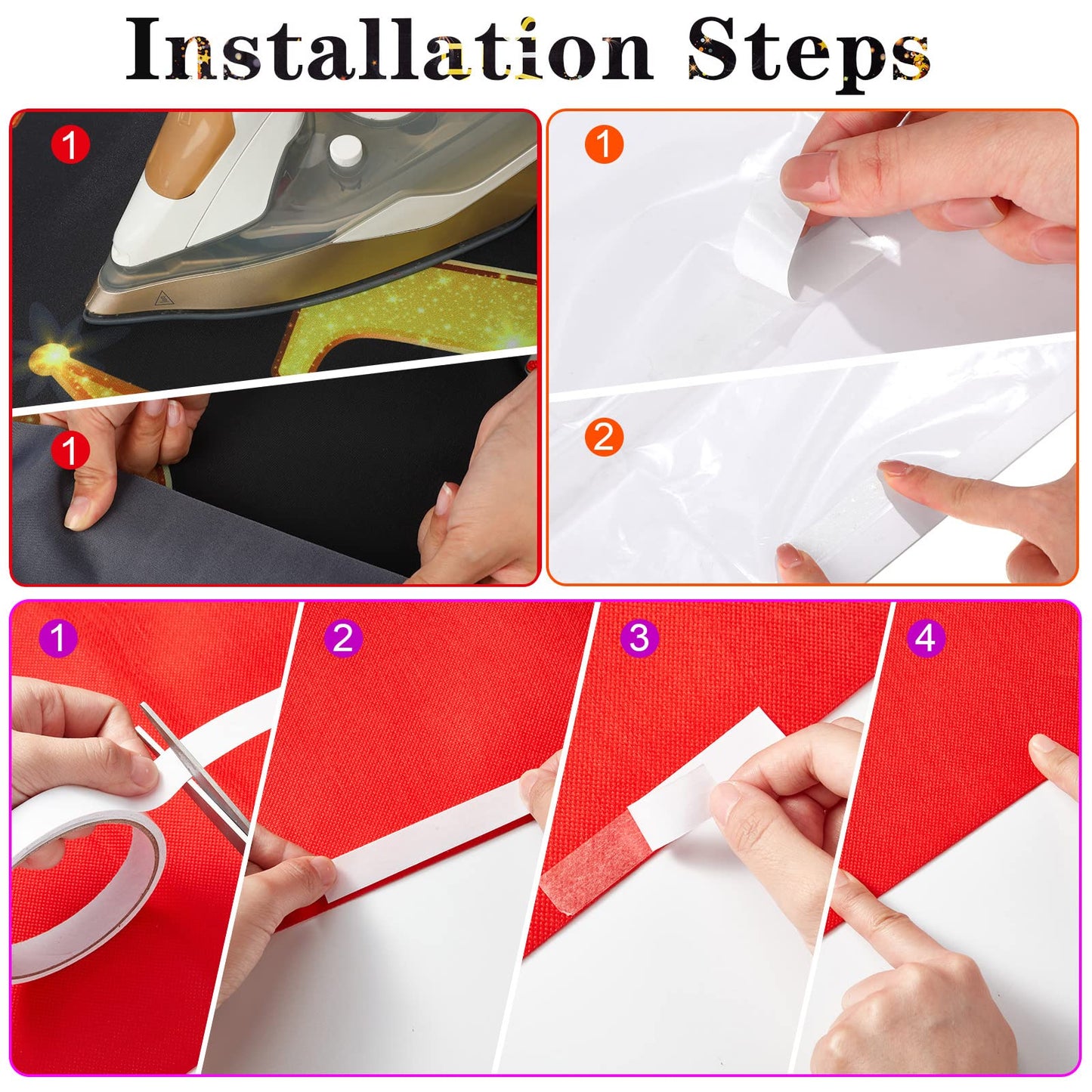 6.5 x 5 ft VIP Photography Backdrop Red Carpet Backdrop Film Movie Banner Paparazzi Props Party Accessory and Runner Red Carpet Runner 2.6 x 15 ft with Tape for Theme Party Decorations