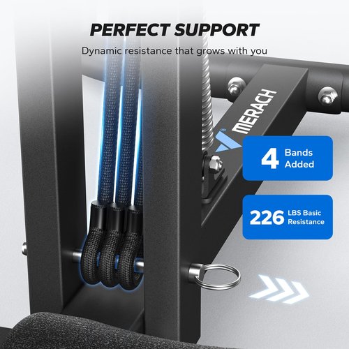 MERACH Deep Squat Machine for Women, Adjustable Glutes Trainer Machine, Core & Leg Exercise, Push Up Workout Equipment at Home Gym(Blue)