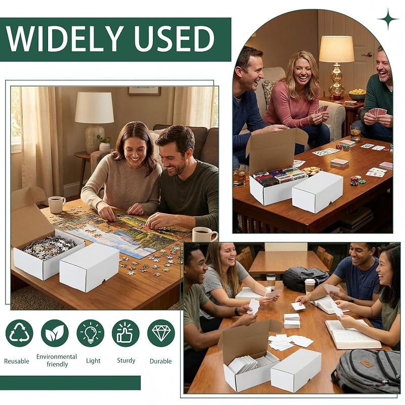 60 Pcs 400-Card Cardboard Trading Card Storage Box - White (Variation: White+60)