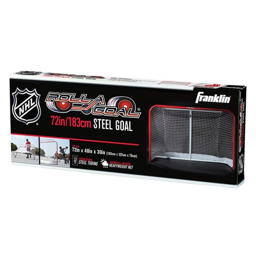 Franklin Sports NHL Street Hockey Goal - Portable Official Size Regulation Steel Street + Roller Hockey Goal with Wheels + Net - 72" x 48" - Championship