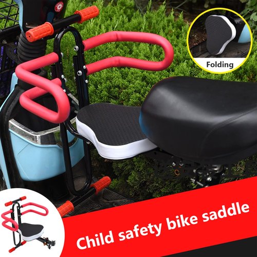 Child Bike Saddle Safety Handle Front Mount Seat Foldable Quick Release Baby Chair Accessories Child Safety Bike Saddle