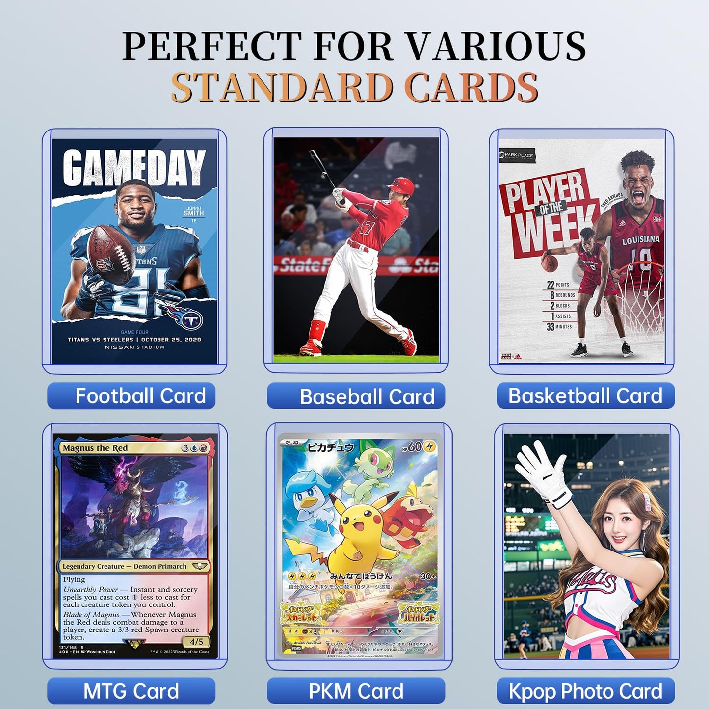 160 Count Card Sleeves Top Loaders for Cards, Hard Plastic Toploaders, Sports Baseball Trading PKM Card Holder Protectors (80 Toploaders + 80 Card Sleeves)