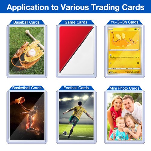 32 Count Topload Card Holder, Sooez 35PT Topload Card Protector, 3" x 4" Hard Plastic Card Sleeves, Baseball Card Protector, Rigid Toploading Card Case for Collectible Trading Sports Cards
