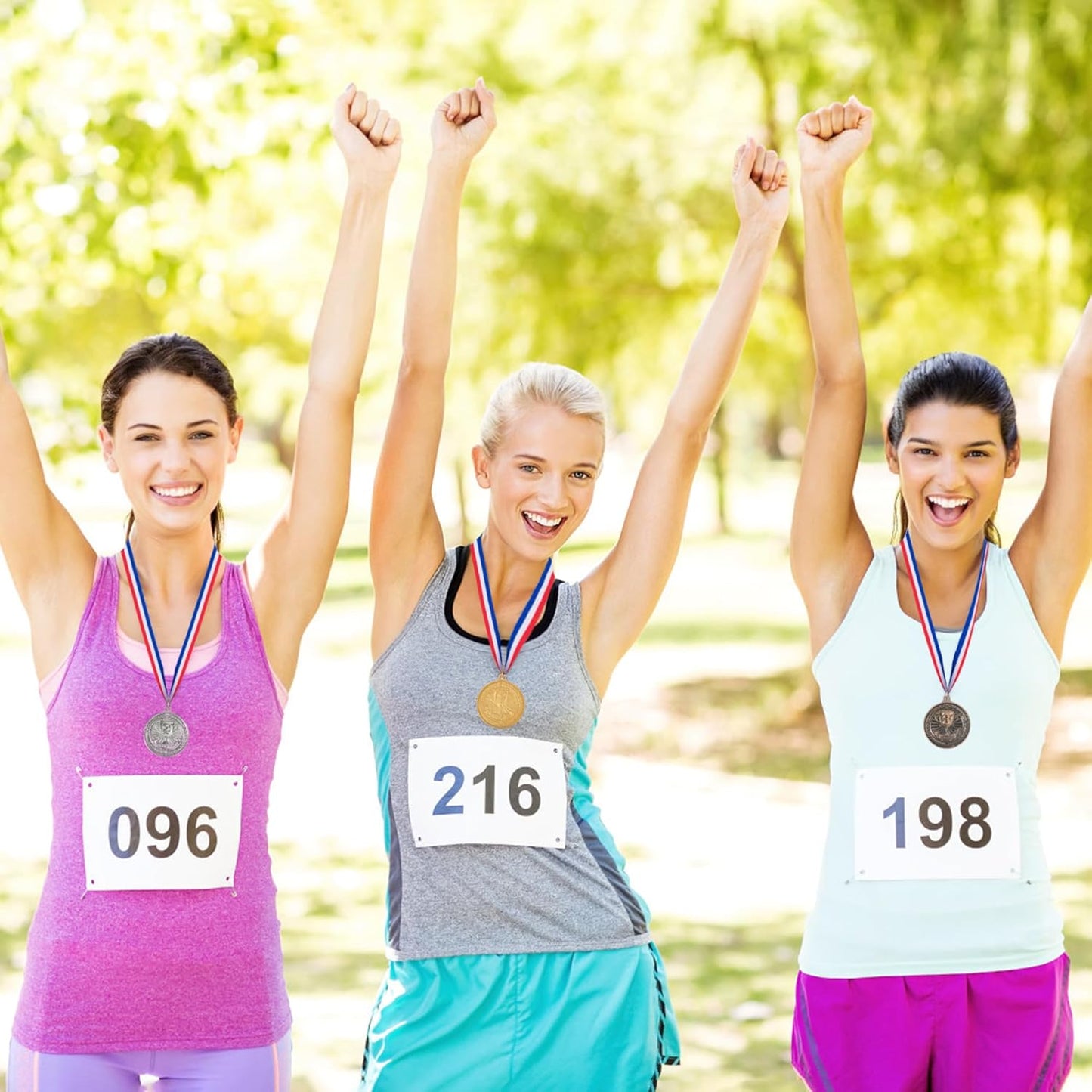 12 Pieces Gold Silver Bronze Award Medals, 1st 2nd 3rd Award Medals Metal Winner Medals Prizes with Neck Ribbon for Sports, Competitions, Olympic Style, 2 Inches