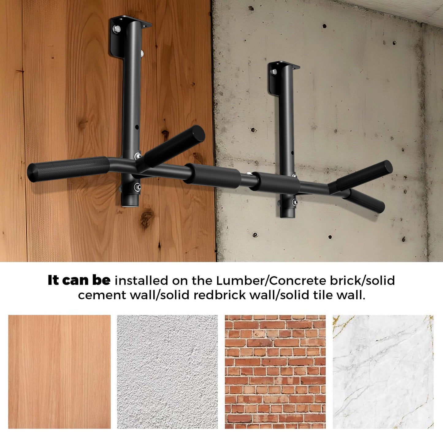 Joist Mounted Pull Up Bar,42" Wide Bar Ceiling Mount Chain Up Bar Adjustable Height,for Home Gym,Cross Training Strength Building,up to 350LBS