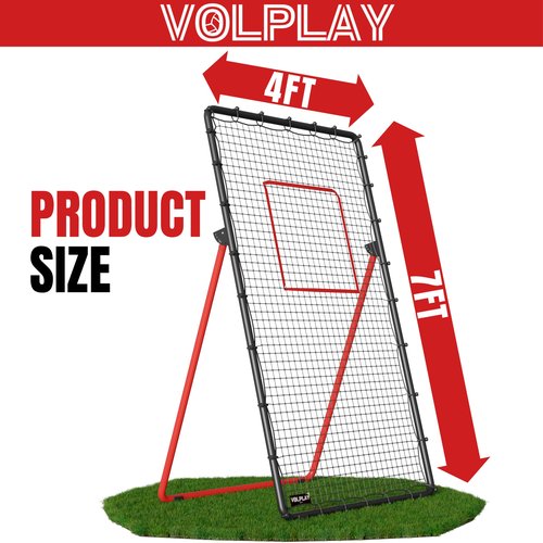 Volleyball Rebounder Net 7x4 FT – 5 Angle Adjustable Volleyball Training Equipment - Durable 45 PLY Bounce Back Net – Practice Net – Includes Ball, Pump & Carry Bag - Gift-Ready Set