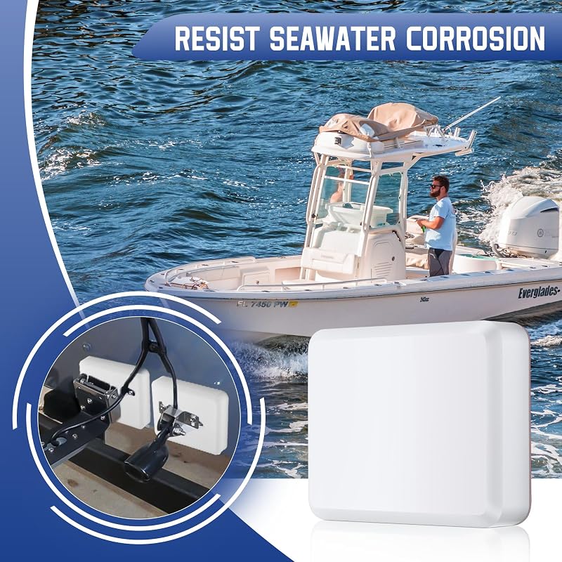 Transducer Mounting Plate Kit White 4.3 x 3.5 Inch for Marine Transducer - Saillong Variation of THIS listing
