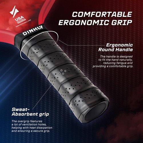 Dinkly Raw Carbon Pickleball Paddles Set of 4, T700 Carbon Fiber Rackets with 16MM Honeycomb Polymer Core, 4 Balls and 1 Portable Carry Bag, USAPA Approved Pickleball Set for Men, Women, Red & Blue