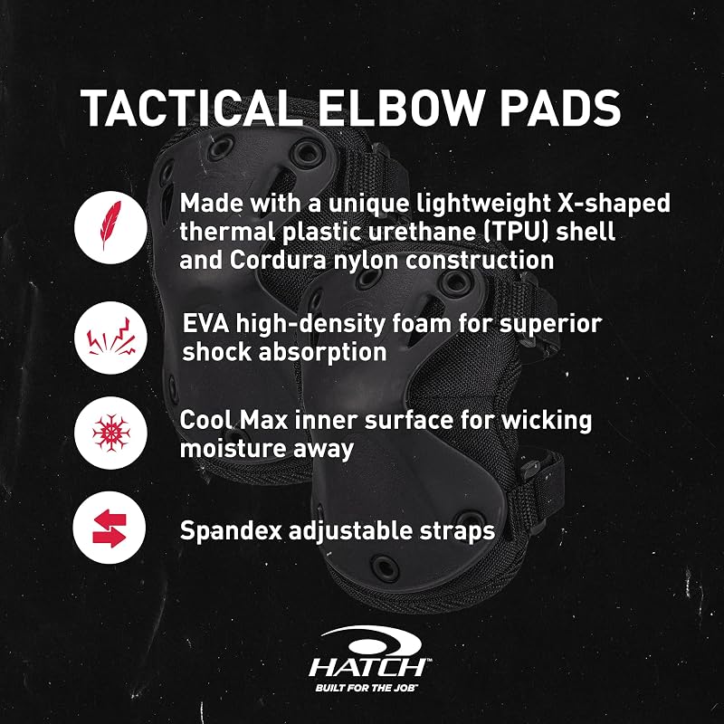 Elbow Pad - Tactical Military XTAK TPU Shell, Cordura Build, One Size — Variation: Elbow Pad