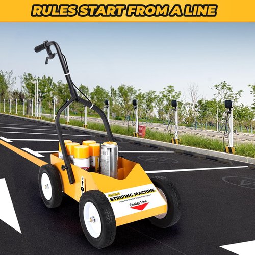 YOOLLE-TOOLS 2395000 High-Performance Striping Line Marking Machine, Parking Lot Striping Machine, Compatible with Professional Inverted Striping Spray Paint, 9.8" x 13" x 28.3", Yellow