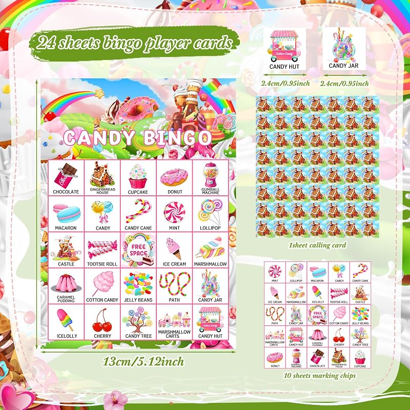 Candy Bingo Games Set for 24 Players – 35 Pieces Party Favors