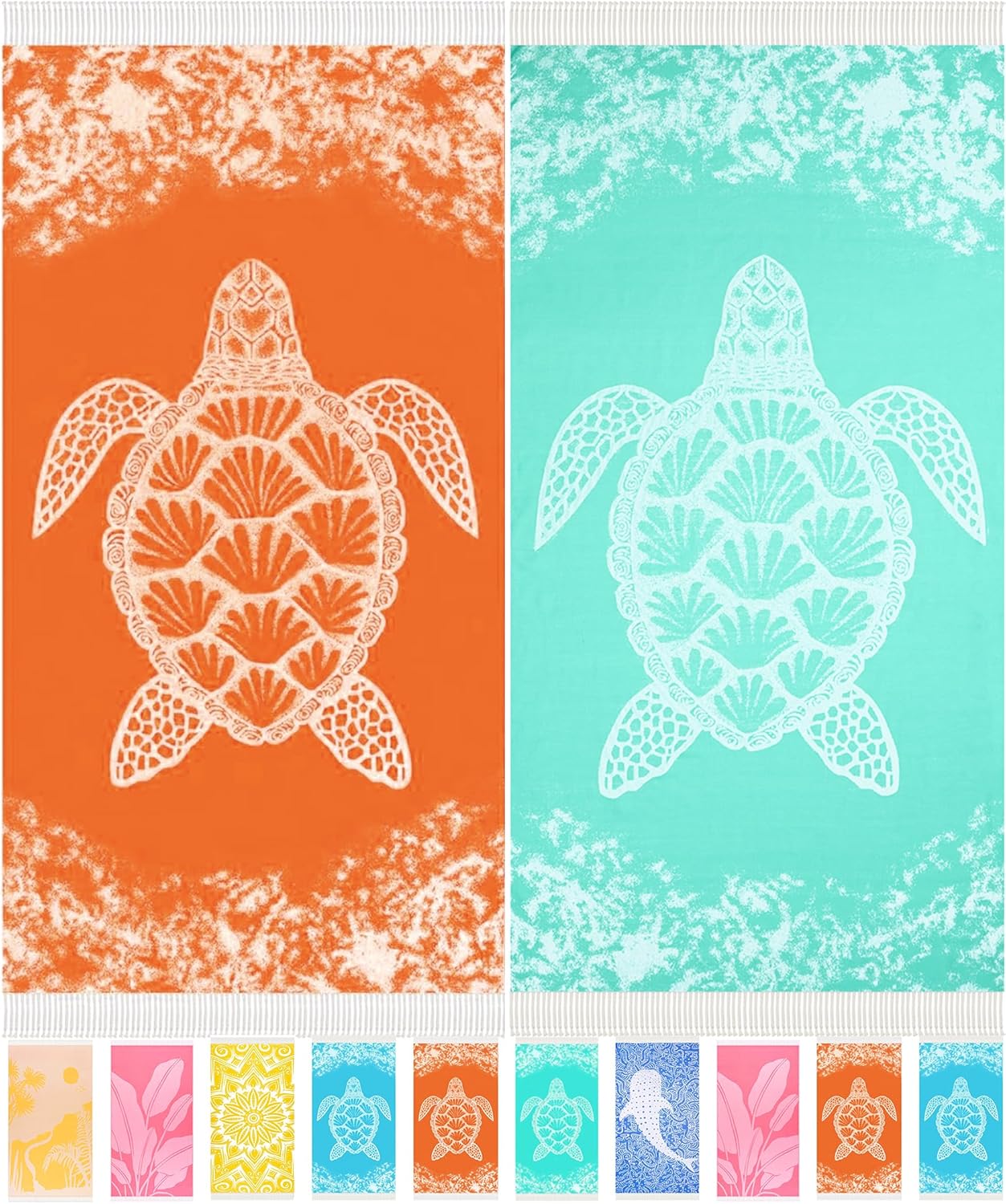 2 Packs Turkish Beach Towels Quick Dry Sand Free Oversized Bath Pool Swim Towel Extra Large XL Big Blanket Adult Travel Essentials Cruise Accessories Must Haves Clearance Vacation Stuff