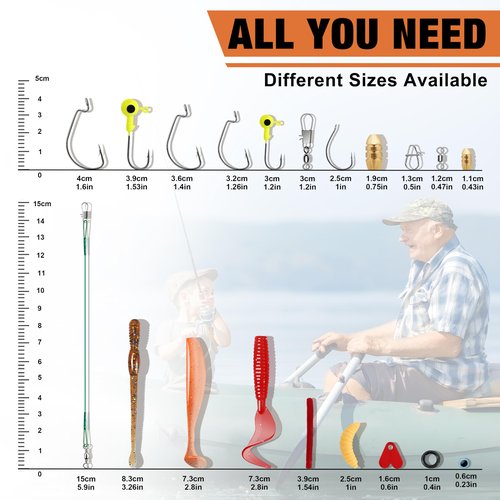 TRUSCEND Widely Used Fishing Bait Rigs Worth Every Penny, Selected Fishing Lures & Tackle Kit for Freshwater Fishing, Economic/Giftable/Premium Starter Fishing Gear Set Available