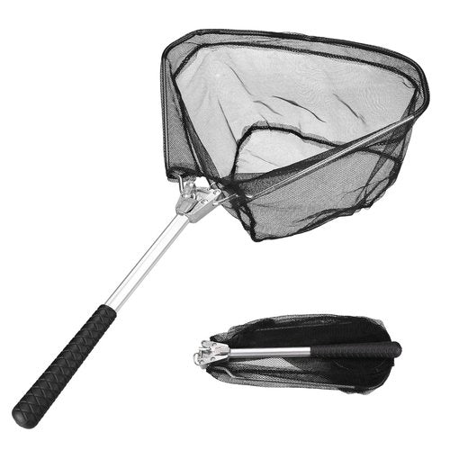 Yeahmart Fishing Net Minnow Nets with Aluminum Collapsible Telescopic Fishing Pole Handle and Nylon Mesh, Small Fishing Landing Net for Saltwater Freshwater, Extends to 21 inch (Fixed Handle)