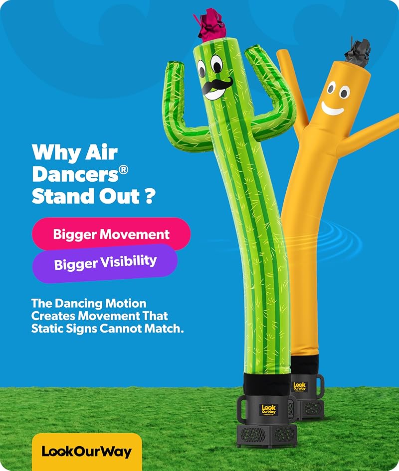 6 Ft LookOurWay Air Dancers Wacky Waving Inflatable Tube Man - Cactus, Blower Not Included