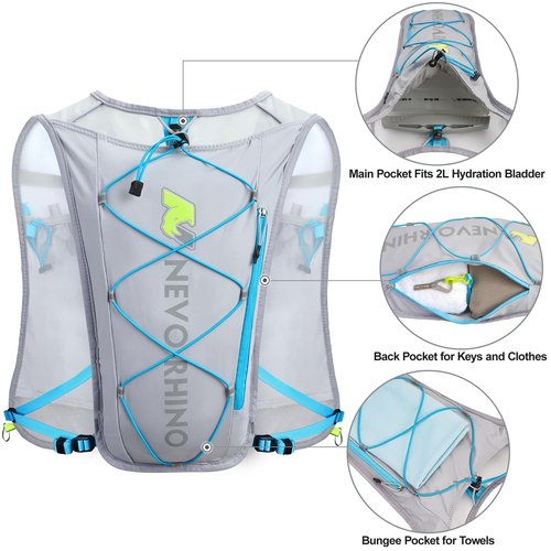 Waterproof Running Vest, 5.5L Breathable Running Hydration Vest with 1.5L Water Bladder, Water Vest for Hiking, Trail Marathon Race, Ideal for Women and Men