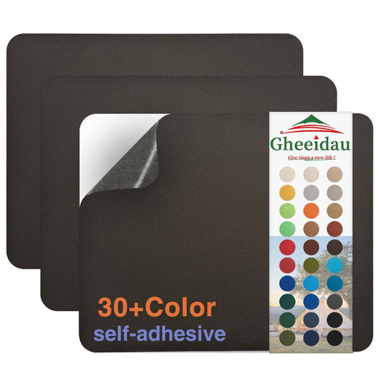 Gheeidau Canvas Repair Patch 9×11 Inch 3Pcs Waterproof Self-Adhesive Fabric Repair Patch for Tents,Boat Cover,Pop Up Canopy,Patio,Bags,Car Seats,Sofas,Furniture Cover(Coffee)
