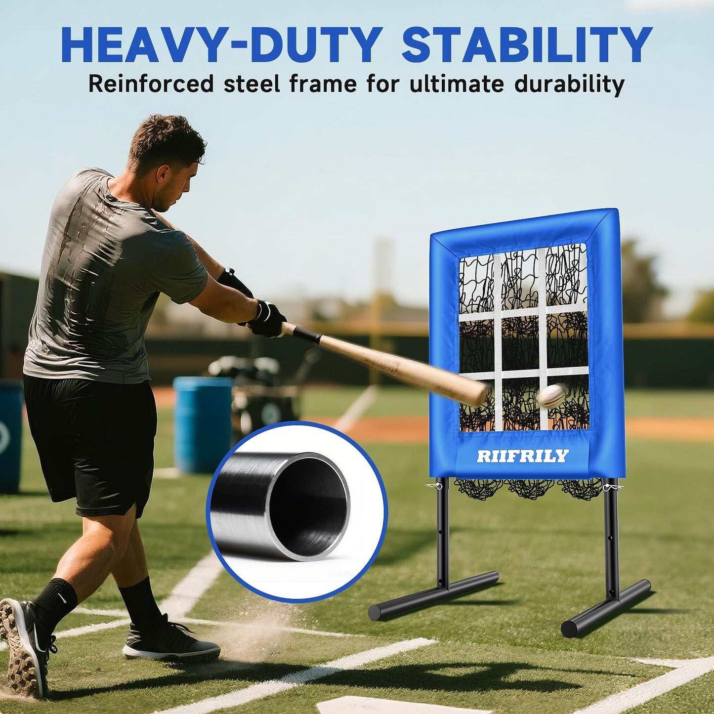 RIIFRILY 9 Hole Baseball Pitching Net with Pitching Target Pockets