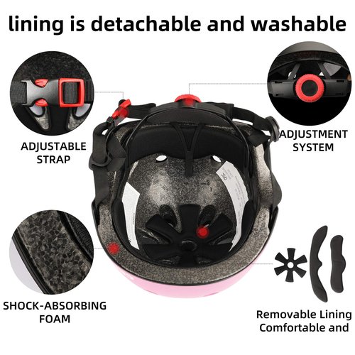 CELOID Kids Helmet Pad Set,Adjustable Kids Skateboard Bike Helmet Knee & Elbow Pads Wrist Guards 8-14yrs Youth Protective Gear Set for Girls Boys Bicycle Bike Roller Skating Scooter Rollerblade Sport