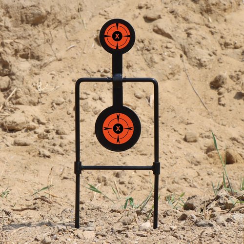 Highwild Double Spinner Shooting Targets - Auto Reset Steel Target - for Centerfire Handguns Up to .44 Magnum