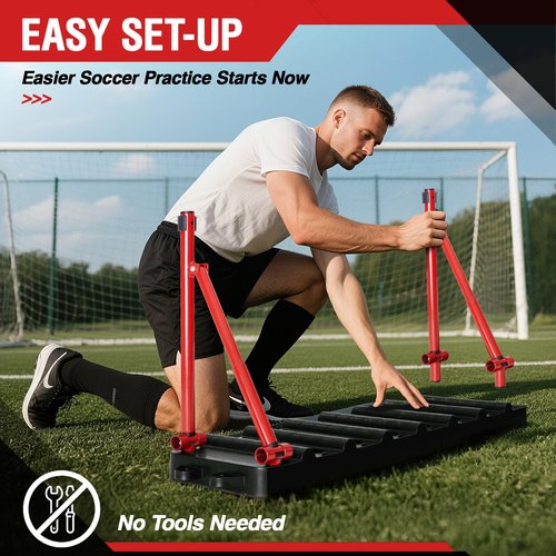 ZEALFEEL Soccer Rebounder Board, Portable Dual Surface Soccer Wall with 3 Adjustable Angles for 6 Rebound Modes for Passing, Control & Reflex, Kick Back Wall Trainer Equipment for All Player Levels
