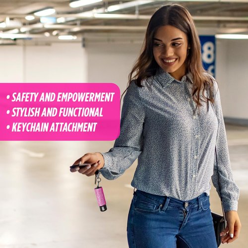 Guard Dog Security Bling it On Pepper Spray Keychain with Safety Twist Top Mini and Easy Carry Lightweight and Fashionable Maximum Police Strength OC Spray 16 Feet Range 0.5 fl oz