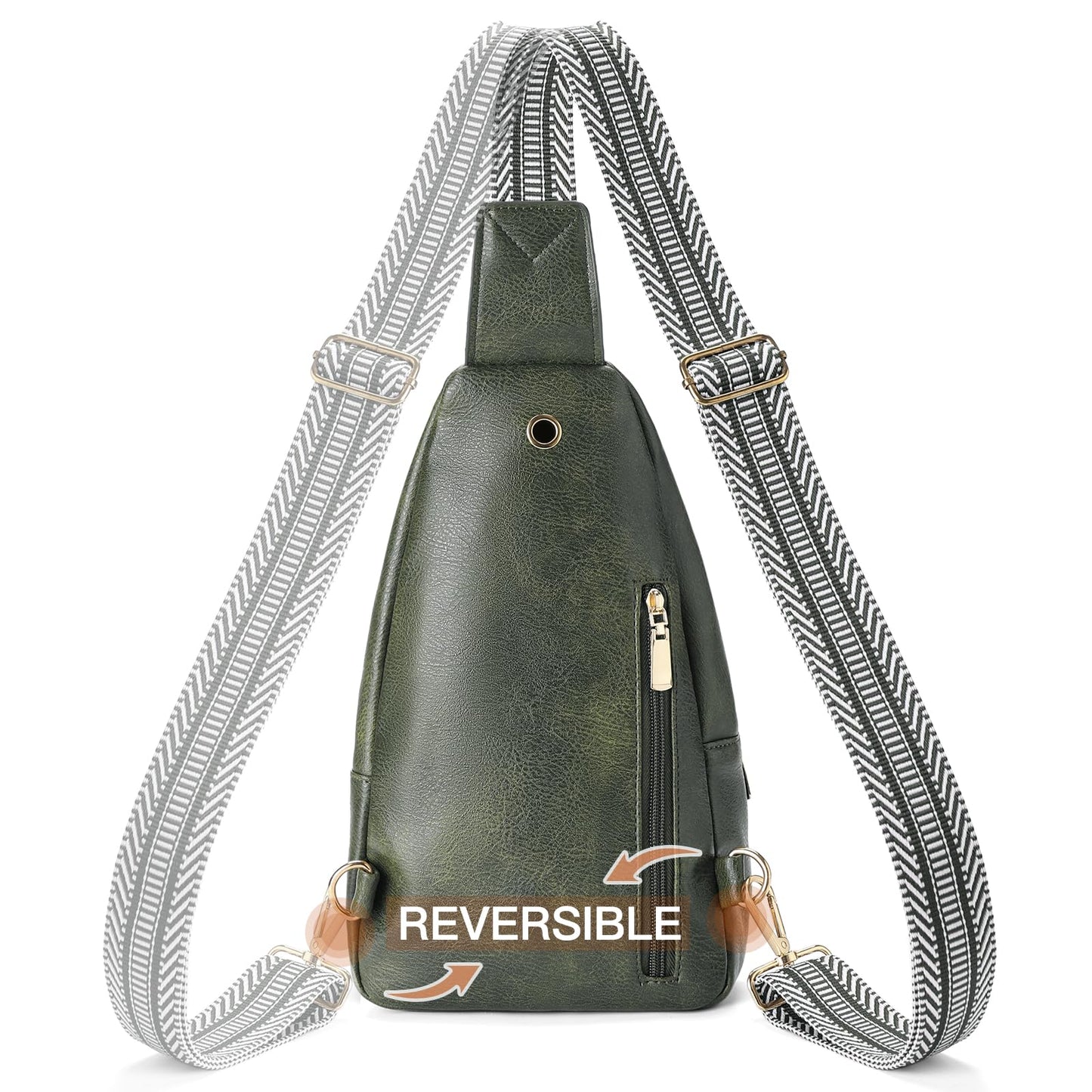 GAEKEAO Sling Bag for Women Vegan Leather Crossbody Bags Travel Fanny Packs Small Shoulder Purse Chest Bag Backpack Gifts