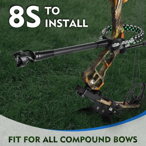 INGRAMS Archery Bow Stabilizer for Compound Bow, Carbon Fiber Body with 3D Damping System and Weights (12" Stabilizer)