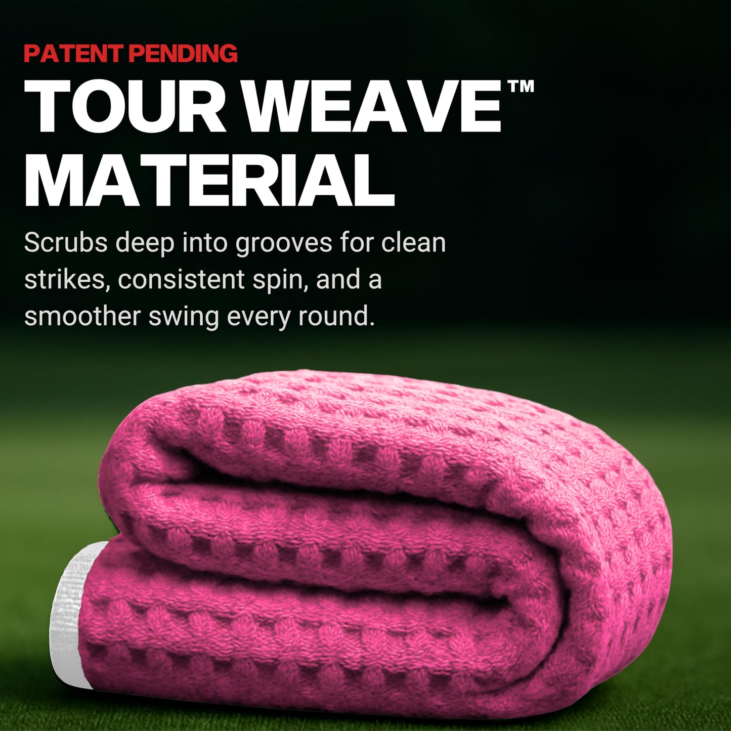 Magnetic Golf Towel with Clip – 24"x16" Premium Microfiber Golf Towels for Golf Bags, Cart or Club – Large Magnet Golf Rag & Accessories – Gift for Men, Dad, Women, Golfers (Pink)