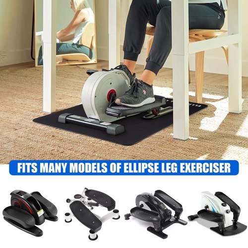TOBWOLF Non-Slip Workout Mat for Under Desk Ellipticals, Exercise Mat for Ellipse Leg Exerciser Machine, Apply to Foot & Leg Pedal Exerciser for Seniors Fitness, Enhanced Stability & Floor Protection