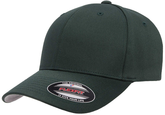 Flexfit Men's Wooly Combed Twill Fitted Baseball Cap, Spruce, Large-X-Large