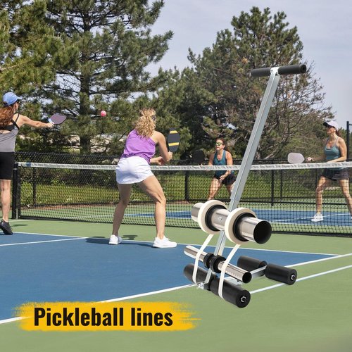 ZQVU Court Line Tape Machine Hand Pushed Floor Tape Applicator Playing Field Line Striping Machines Basketball Court Stencil Kit Width Adjustable Can Draw The Lines and Circles You Want