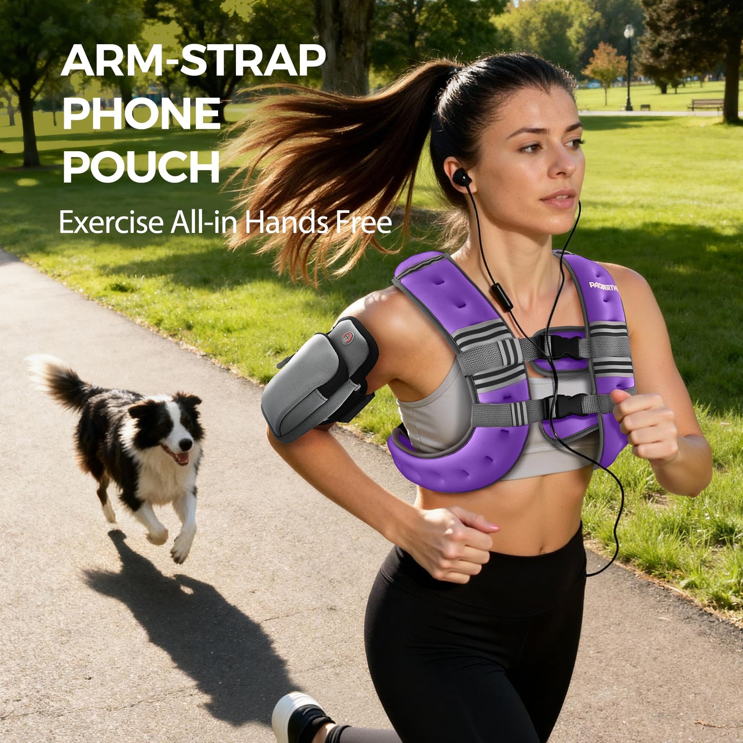 PACEARTH Weighted Vest,6lb/8lb/10lb/12lb/16lb/20lb/25lb/30lb Weight Vest with Reflective Stripe, Body Weight Vests for Women, Men, Weight Loss Workout, Strength Training, Running, Walking, Jogging