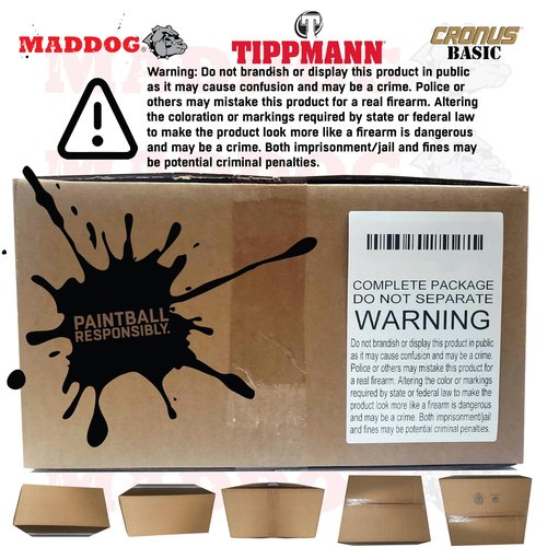 Maddog Tippmann Cronus Basic Silver CO2 Paintball Gun Marker Starter Package - Black/Tan