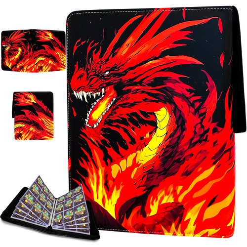 Trading Card Binder for TCG Cards, 9-Pocket Portable Card Collector Ablum Holder Book Fits 720 Cards with 40 Removable Sleeve, High Capacity Waterproof Card Binder Display Storage Carrying Cases