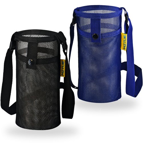 MZTUE 2-Pcs Water Bottle Holder with Strap, Premium Easy Clean, Light Water Bottle Carrier Bag with Pocket for Hiking, Walking, Travel