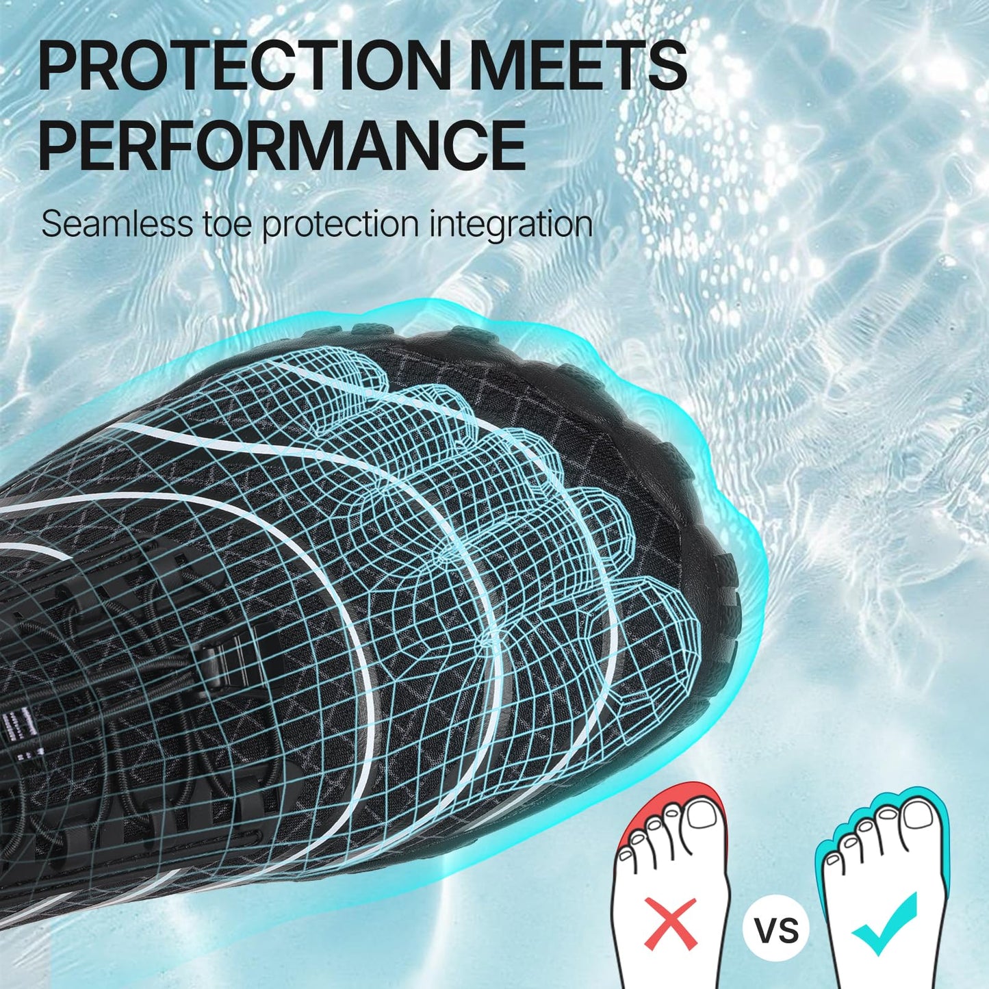 Barefoot Water Shoes Women Adult Hiking Swim Beach River Pool Hike Guarding Shoes Aqua Socks Protective Comfort Wide Toe Box Width Rock Climbing Vacation Outdoor 2025 New