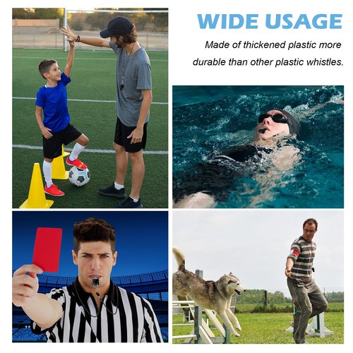 LIANGYUNZE Whistle, 10 Pcs Back Professional Sport Whistle Set with Lanyard - Loud Pea-Less Whistle for Coaches, Referees, Lifeguards and Police