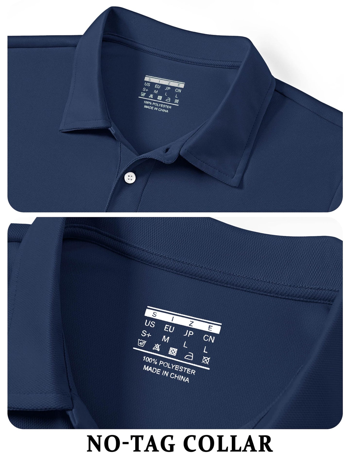 TACVASEN Mens Golf Shirt Dry Fit Mens Polo Shirts Short Sleeve Performance Golf Polos for Men with Collar Work Shirts Navy, S