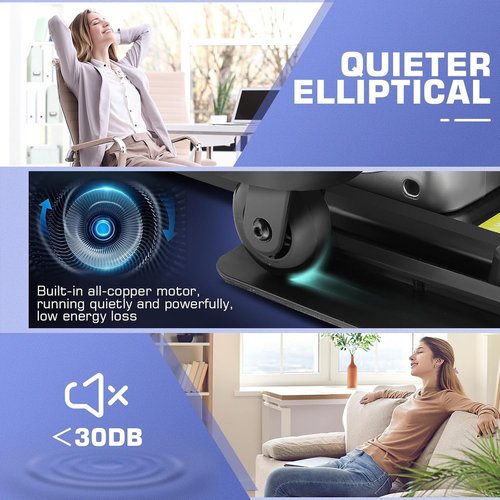 Under Desk Elliptical Portable and Quiet Leg Exerciser While Sitting for Seniors with Remote and App Control, LCD Display, Electric Seated Pedal Ellipse Machine for Home (Orange)