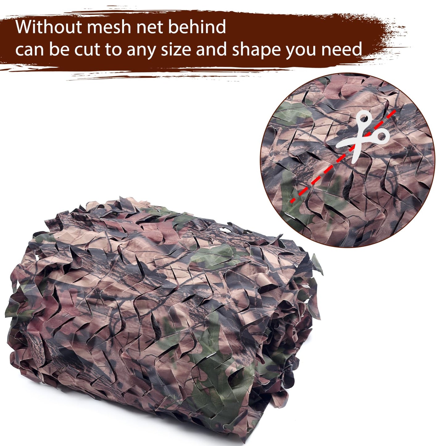 Yeacool Camo Tarp Burlap Camo Netting Camouflage Netting Bulk Roll for Hunting Blind Car Cover Dinosaur Party Decoration Birthday Theme Sunshade (Camo Bionic Leaves, 9.8ftx13.1ft, 3m*4m)