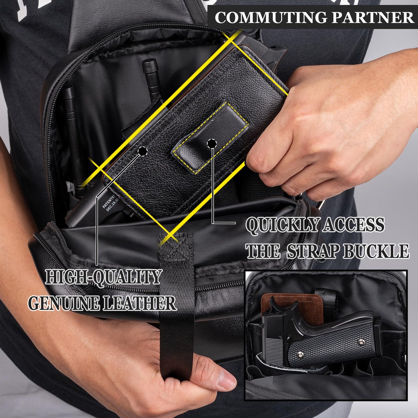 Ariscobull Tactical Sling Bag for Men - Concealed Carry Bag for Men - Small Tactical Backpack - Mens Fanny Pack Crossbody - Mini Backpack (Black)