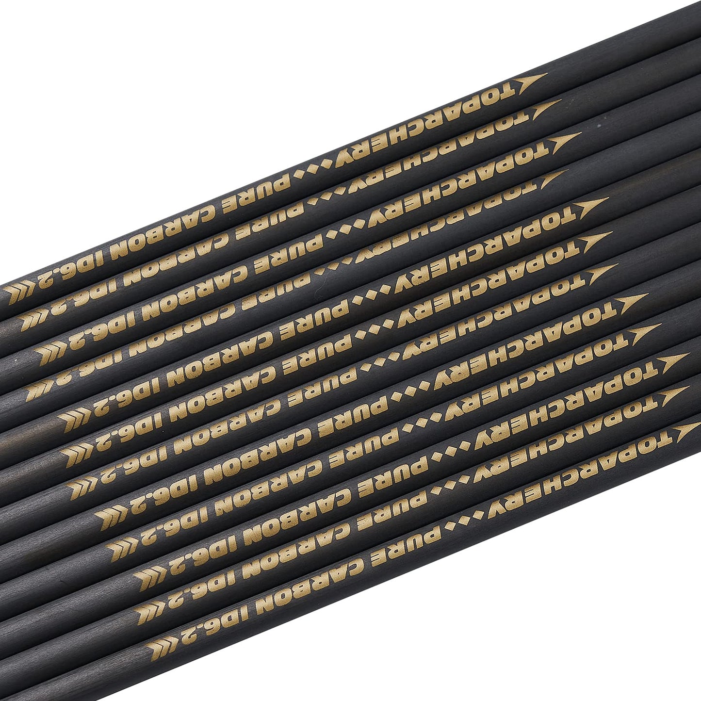 TOPARCHERY Arrow Shaft Pure Carbon Shafts 33 Inch Arrow Tube for DIY Hunting Arrows Recurve Bow Compound Bow 12Pcs (Spine:300)