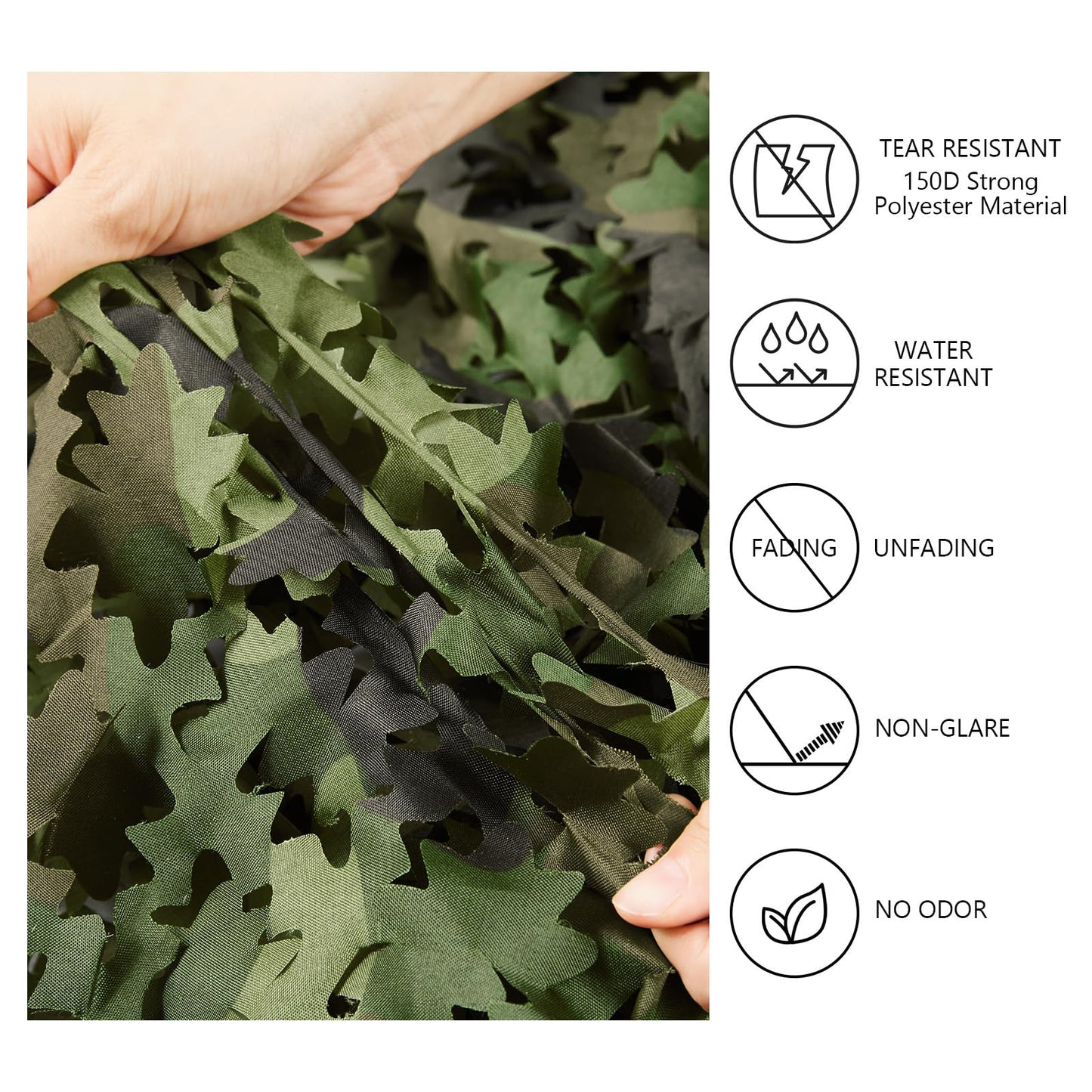 BASSDASH Camo Netting Camouflage Mesh Water Resistant for Hunting Blind Party