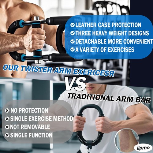 Twister Arm Trainer, 40-100lb Adjustable Chest Workout Equipment Portable Arm Trainer Exercise Fitness Equipment Detachable Power Twister Bar for Men at Home Office Anywhere