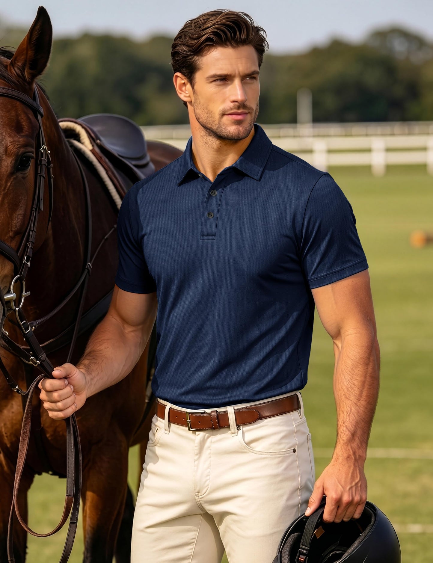 MAGCOMSEN Mens Polo Shirts Short Sleeve Dry Fit Breathable Performance Golf Polos Casual Business Collared Shirt Men